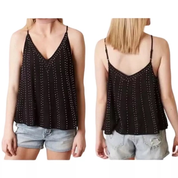 XS Free People Embellished Beaded Swing Cami Tank Top - Picture 1 of 5